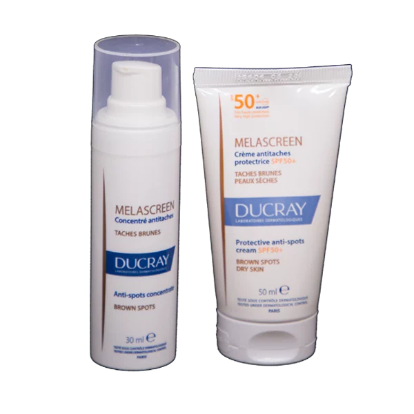 DUCRAY MELASCREEN CONCENTRE ANTI TACHE ECLAT +ECRAN FLUID à 25% — 2