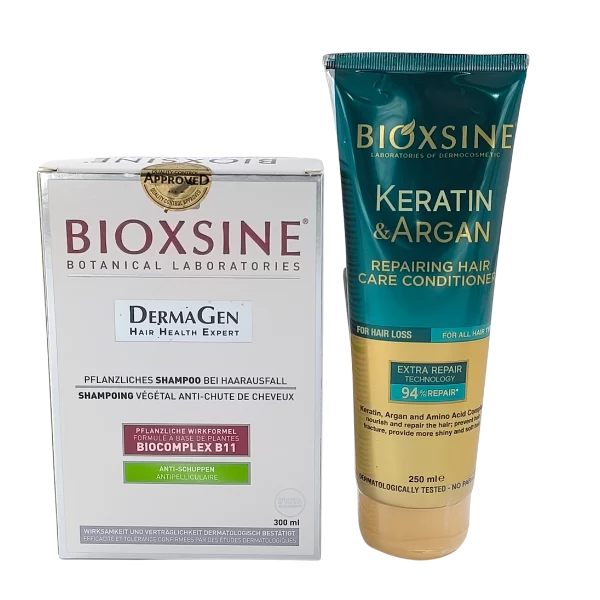 BIOXSINE SHAMP A-CHUTE/PELL 300ML+APRES SHP KERATINE&ARGAN FL/250ML