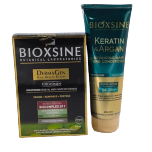 BIOXSINE SHAMP FEMINA CHVX GRAS 300ML+APRES SHP KERATINE&ARGAN FL/250ML