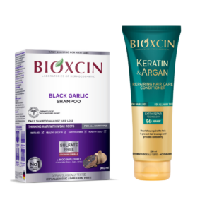Pack Bioxcine Shampooing Anti-Chute à l’Ail Noir + Après-Shampooing à la Kératine et à l’Argan