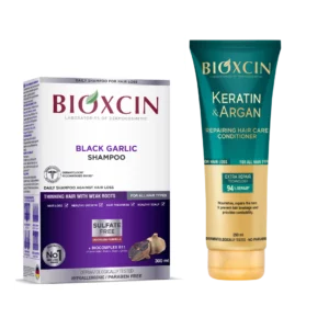 Bioxsine Bioxcine Shampooing Anti-Chute Ail Noir 300ml + Après-Shampooing Kératine & Argan 250ml