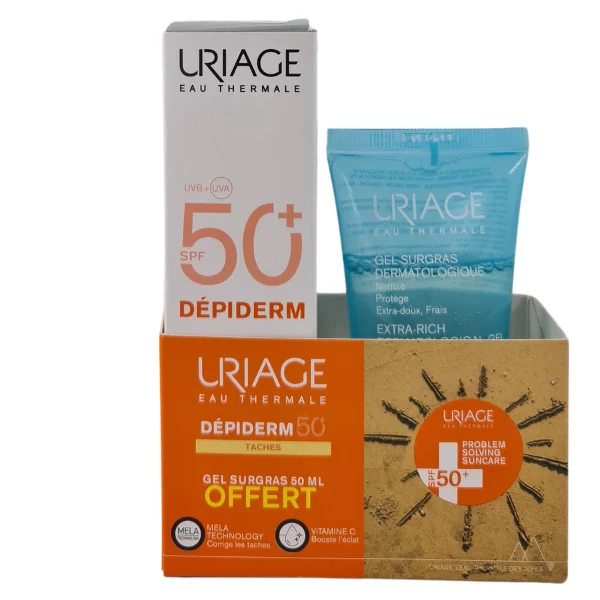 URIAGE ECRAN DEPIDERM SPF50+ ANTI TACHE 30ML+GEL NETT SURGRAS 50ML OFFERT