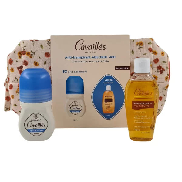 ROGE CAVAILLES DEO ROLLON ABSORB+ 50ML +HUILE + TROUSSE OFFERT