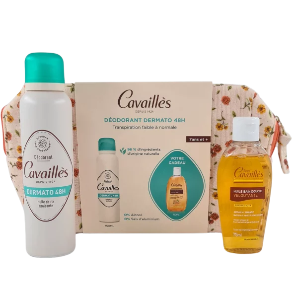 ROGE CAVAILLES DEO DERMATO 48H SPRAY 150ML+ HUILE ET TROUSSE OFFERT