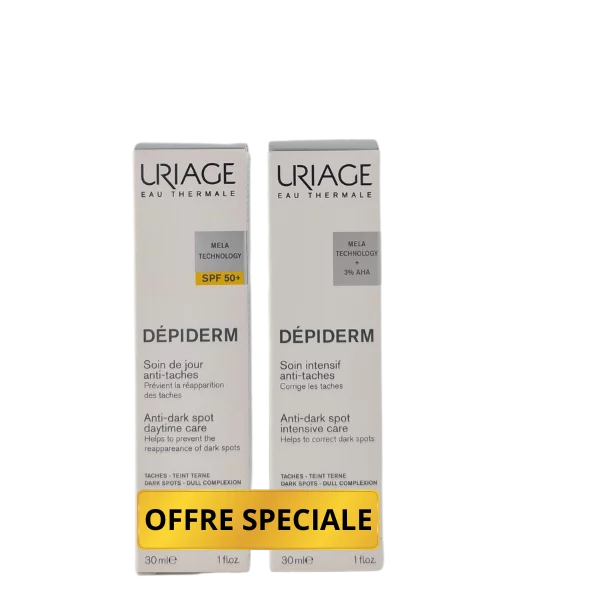 URIAGE DEPIDERM SOIN DE JOUR SPF50+ 30ML + SOIN INTENSIF 30ML ANTI-TACHES