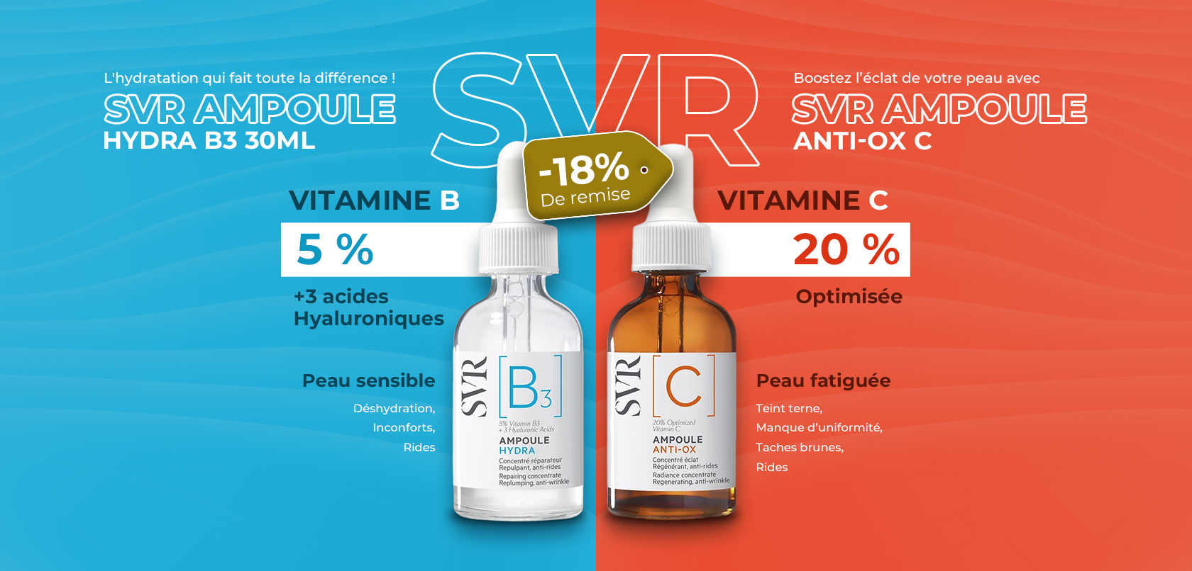 Ampoule hydra B3 et Vitamine C de la marque SVR tunisie