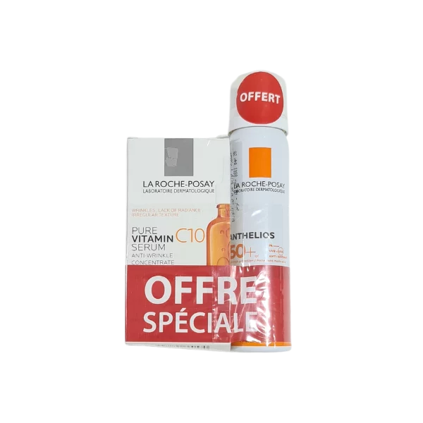 LA ROCHE POSAY SERUM PURE VITAMIN C10 30ML+ANTHELIOS BRUME ANTI BRILLANCE SPF50 75ML OFFERT