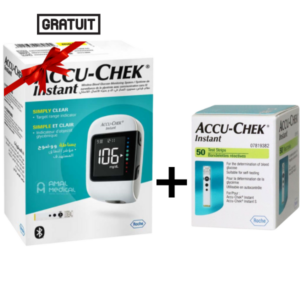 Accu-Chek Instant : 50 Bandes + Appareil & 10 Bandes Offerts