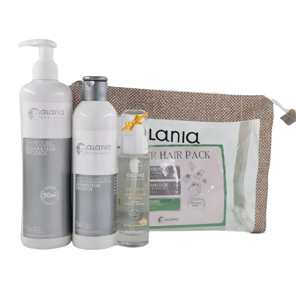 ALANIA PACK REPAIR HAIR SHAMP400ML+AP SHP 250ML+SERUM 50ML ET TROUSSE OFFERTS