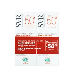 SVR ECRAN SUN SECURE MINERAL TEINTE P.N.M SPF50+ 50ML LOT2 -50% SUR LE 2EME