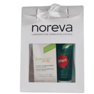 NOREVA PACK EXFOLIAC ECRAN FLUIDE MATIFIANT SPF50+ 40ML + GEL NETT 100ML OFFERT