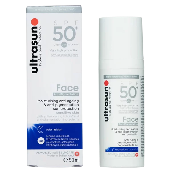 ULTRASUN  ECRAN FACE GEL ANTI-AGE ANTI-PIGMENT SPF50+ POMPE 50ML