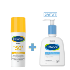 Cetaphil Écran Face Fluide SPF50+ + Crème Gentle Skin 236ml en Tunisie -My Pharmacy