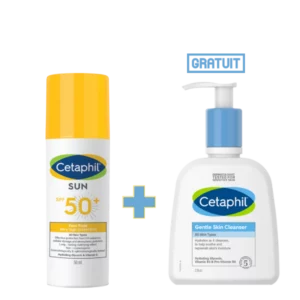 CETAPHIL PACK ÉCRAN FLUIDE VISAGE INV SPF50+ + GENTLE SKIN 236ML OFFERT
