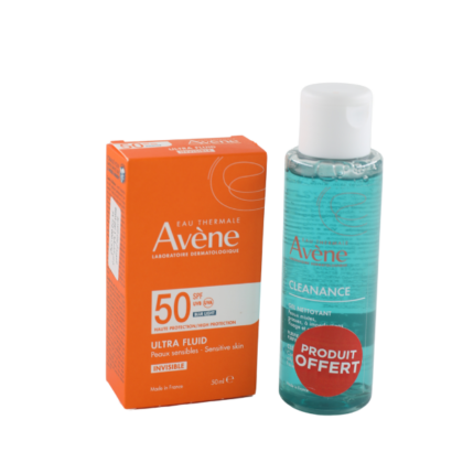 Avene Ultra Fluid SPF50+ 50ml avec Gel Cleanance 100ml offert