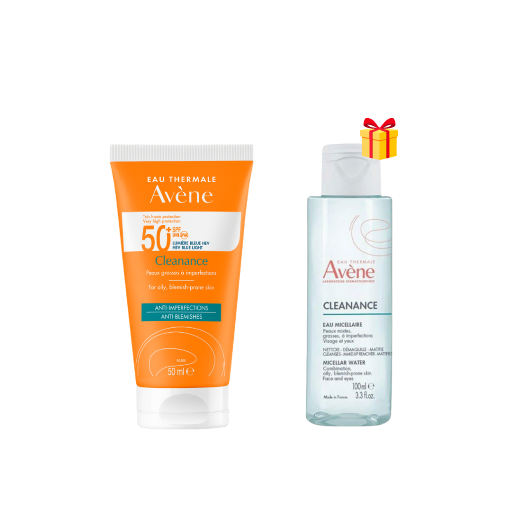 AVENE DUO ECRAN CLEANANCE P/G SPF50+ 50ML + EAU MICELLAIRE 100ML OFFERT