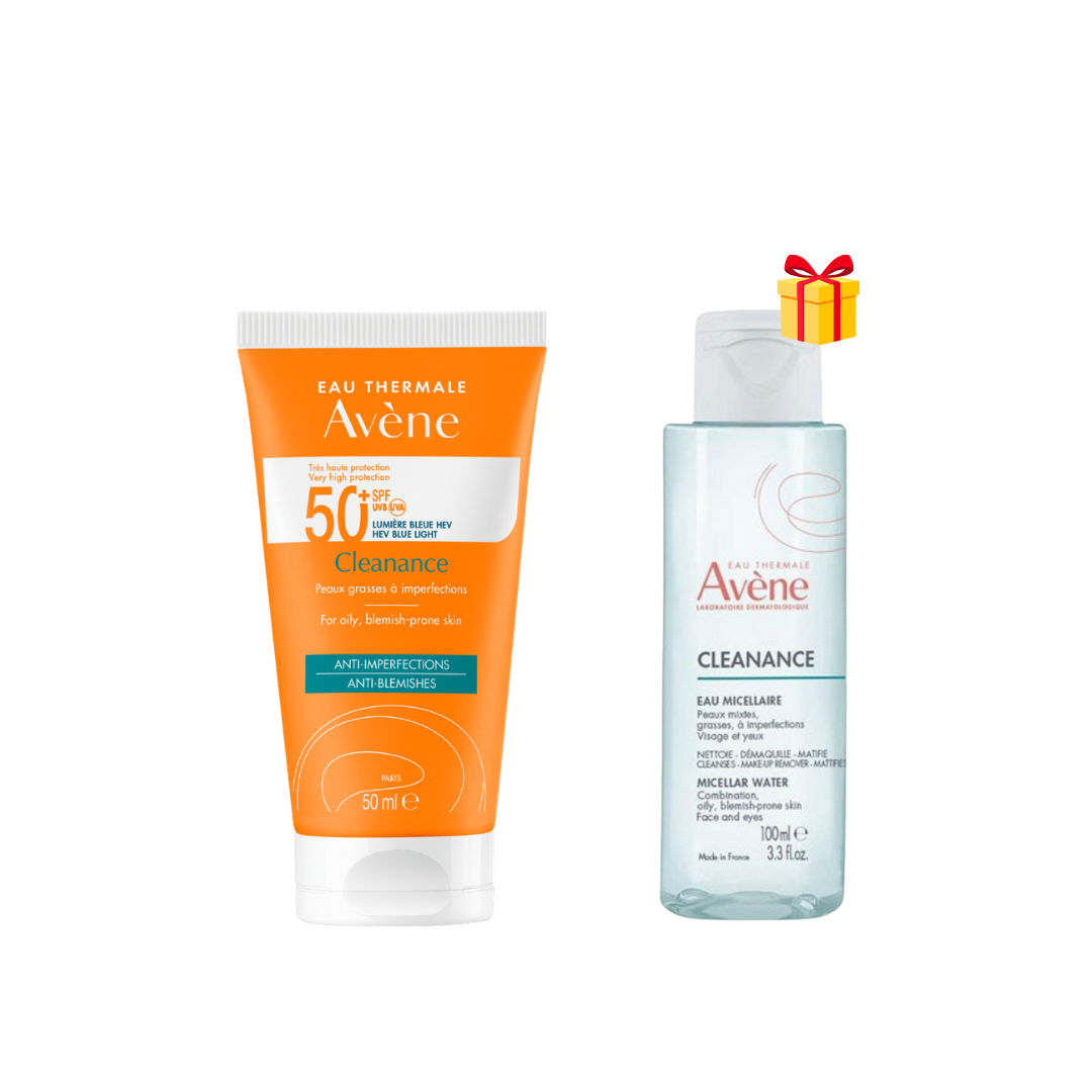 AVENE DUO ECRAN CLEANANCE P/G SPF50+ 50ML + EAU MICELLAIRE 100ML OFFERT