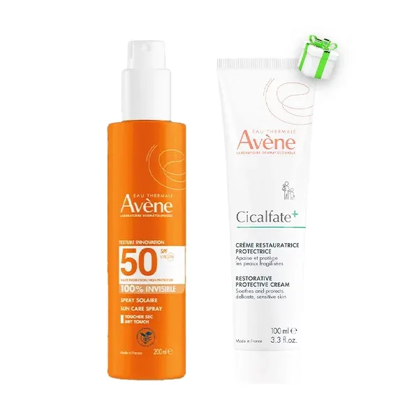 AVENE  ECRAN SPRAY ADULTE SPF50+ 200ml + CICALFATE CREME 40ML OFFERTE