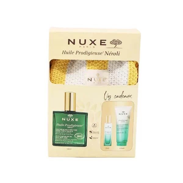 NUXE HUILE PRODIGIEUSE NEROLI 100ML+MINI PARFUM 15ML+GELEE NEROLI 200ML ET SAC CADEAUX