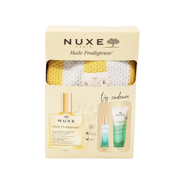 NUXE HUILE PRODIGIEUSE 100ML+MINI PARFUM NEROLI 15ML+GELEE NEROLI 200ML ET SAC CADEAUX