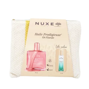 NUXE COFFRET HUILE PRODIGIEUSE OR FLORALE 50ML+ PARFUM NEROLI 15ML ET TROUSSE CADEAUX
