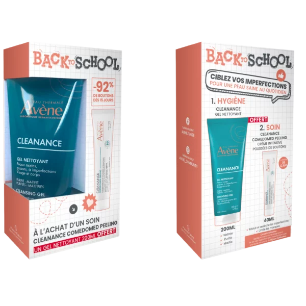 Avène Cleanance Comedomed peeling 40ml+Cleanance gel nettoyant 200ml offert