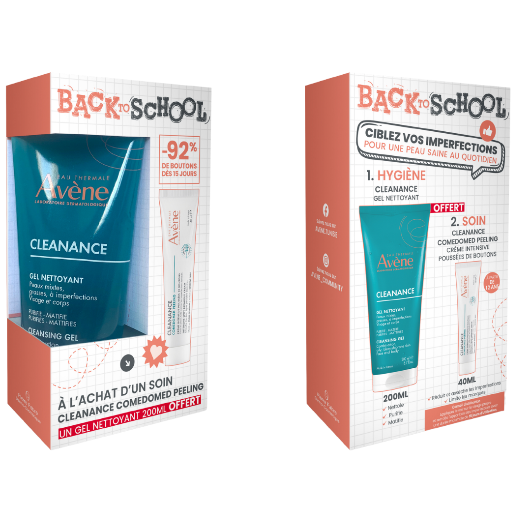 Avène Cleanance Comedomed peeling 40ml+Cleanance gel nettoyant 200ml offert