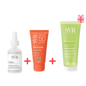 SVR PACK AMPOULE CLAIRIAL 30ML+ ECRAN BLUR INV SPF50+ 50ML+SEBIACLEAR GEL MOUSSANT 200ML GRATUIT