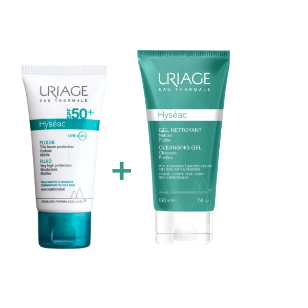 URIAGE PACK HYSEAC ECRAN FLUID 50ML+ HYSEAC GEL NETTOYANT 150ML