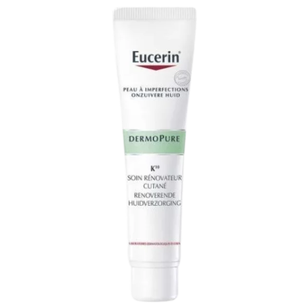 EUCERIN DERMOPURE K10 SOIN RENOVATEUR CUTANEE 40ML+GEL NETTOYANT AVEC POMPE 200ML+TROUSSE — 3