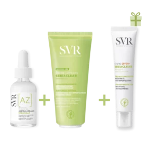 SVR COFF SEBIACLEAR CREME LAVANTE 200ML+AMPOULE FLASH AZ 30ML+ SEBIACLEAR ECRAN SPF50+GRATUIT