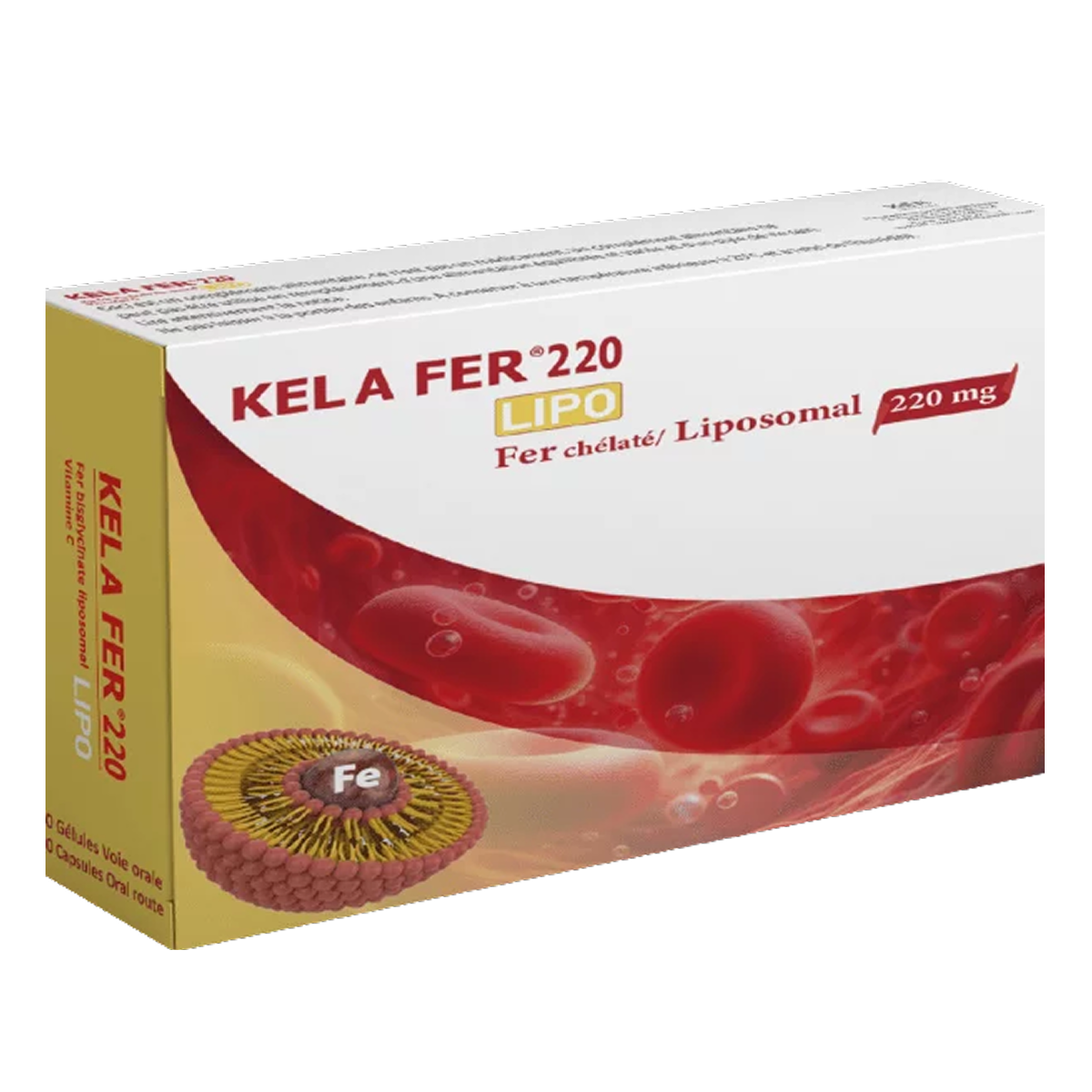 KELA FER 220MG Lipo - 30 gélules KELA FER 220MG Lipo 30 gélules avec fer liposomal associé à la vitamine C
