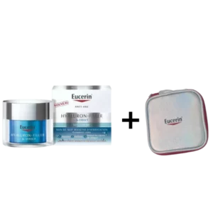 EUCERIN HYALURON FILLER + 3 EFFECT GEL CR SOIN NUIT BOOSTER D'HYDRATATION 50ML + TROUSSE CADEAU