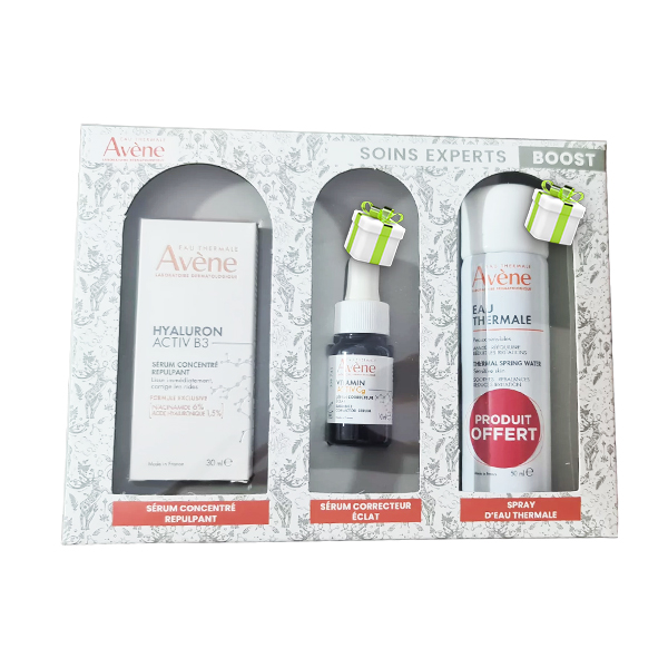 AVÈNE COFFRET HYALURON ACTIV B3 SÉRUM 30ML + EAU THERMALE 50ML + VITAMINE Cg 10ML OFFERTS