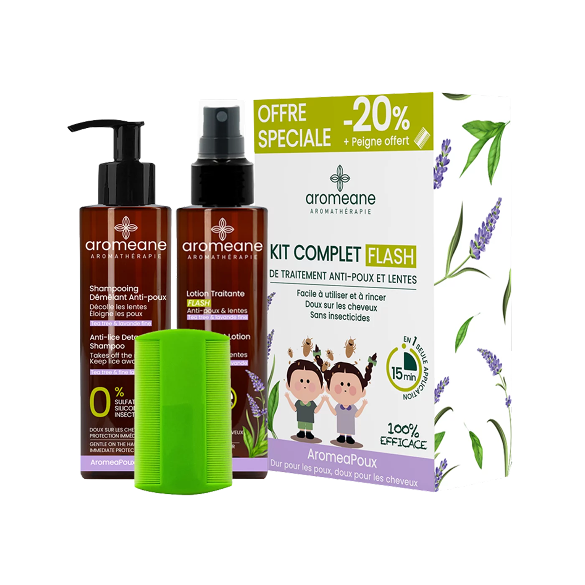 DERMACARE AROMEANE KIT LOTION + SPRAY ANTI-POUX