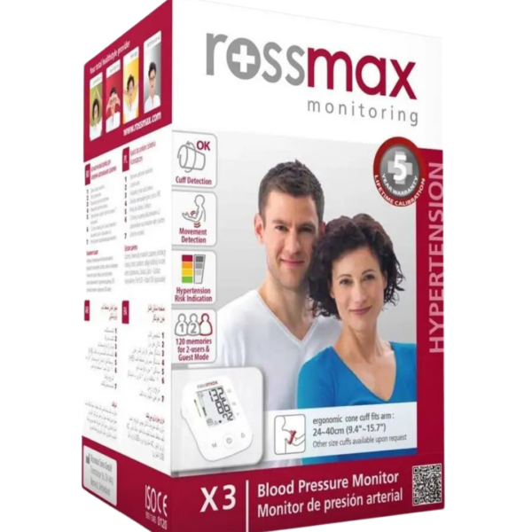 ROSSMAX TENSIOMETRE ELECTRONIQUE MOYEN ECRAN X3 +ADAPTATEUR GRATUIT