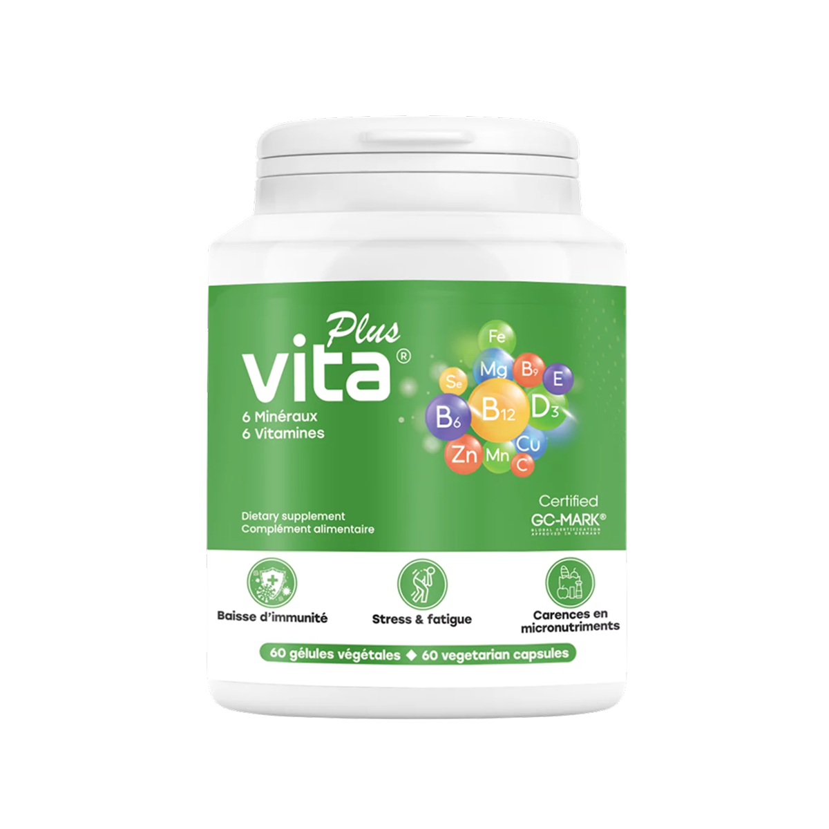 VITA PLUS 6 VITS 6 MINERAUX GELULES B-60