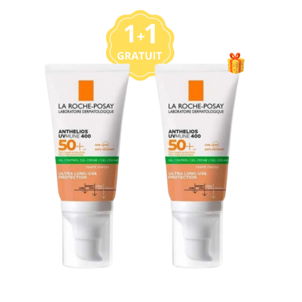 LA ROCHE-POSAY ANTHELIOS UVMUNE400 OIL CONTROL GEL-CR TEINTÉ SPF50+ 50ML+1 GRATUIT