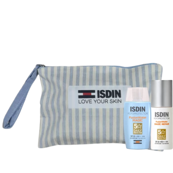ISDIN PACK ECRAN AGE REPAIR INV SPF50+ + FUSION WATER MAGIC INV SPF50+ AVEC TROUSSE OFFERT