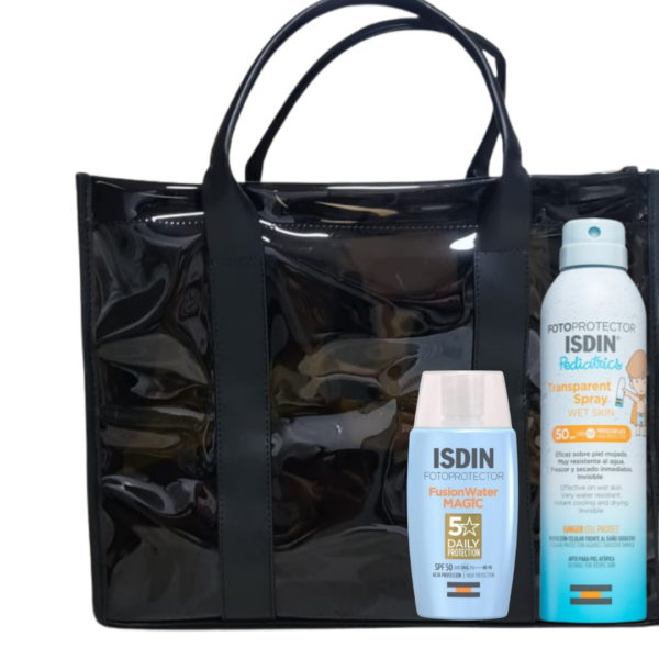 ISDIN PACK SPRAY PEDIATRICS 250ML + FUSION WATER INV SPF50+ AVEC SAC OFFERT