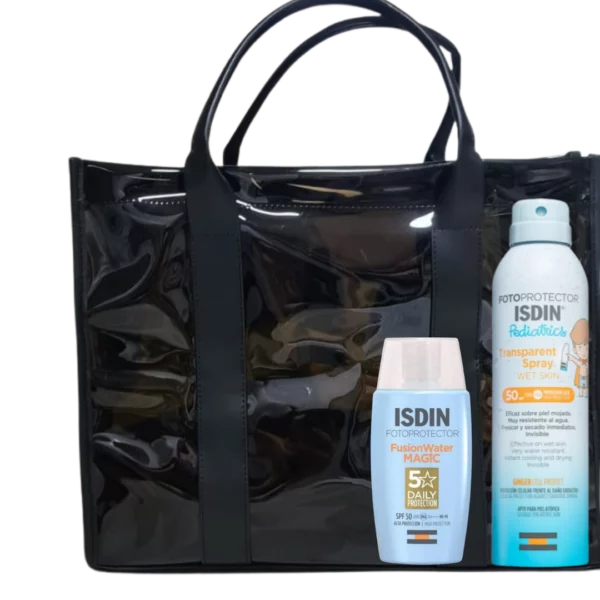 ISDIN PACK SPRAY PEDIATRICS 250ML + FUSION WATER INV SPF50+ AVEC SAC OFFERT