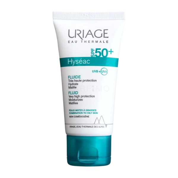 Uriage hyseac fluide spf50 peaux mixtes grasses fini mat léger