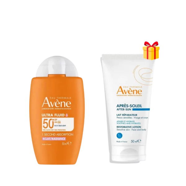 AVENE DUO BULTRA FLUID ECLAT RADIANCE SPF50+ 50ML + LAIT APRES-SOLEIL 50ML OFFERT