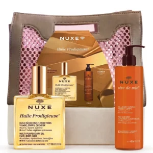 Coffret NUXE Huile Prodigieuse® Classique avec Gel Lavant Surgras Rêve de Miel 100 ml et sac offerts