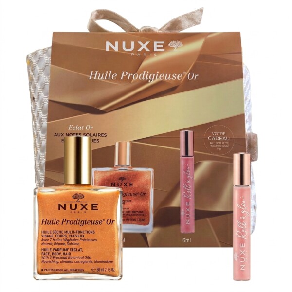 NUXE Huile Prodigieuse® Or 50 ml + Roll-on Or Florale 6 ml et Trousse Offerts