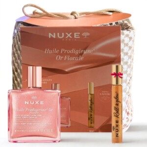 Pack NUXE Huile Prodigieuse Or Florale 50ml avec Roll-on 8ml et trousse offerts