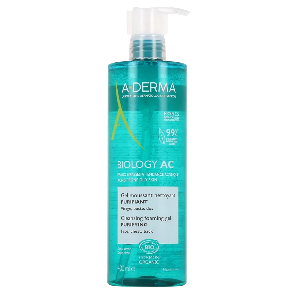 A-Derma Biology AC Gel moussant nettoyant purifiant 200 ml pour peaux grasses à tendance acnéique