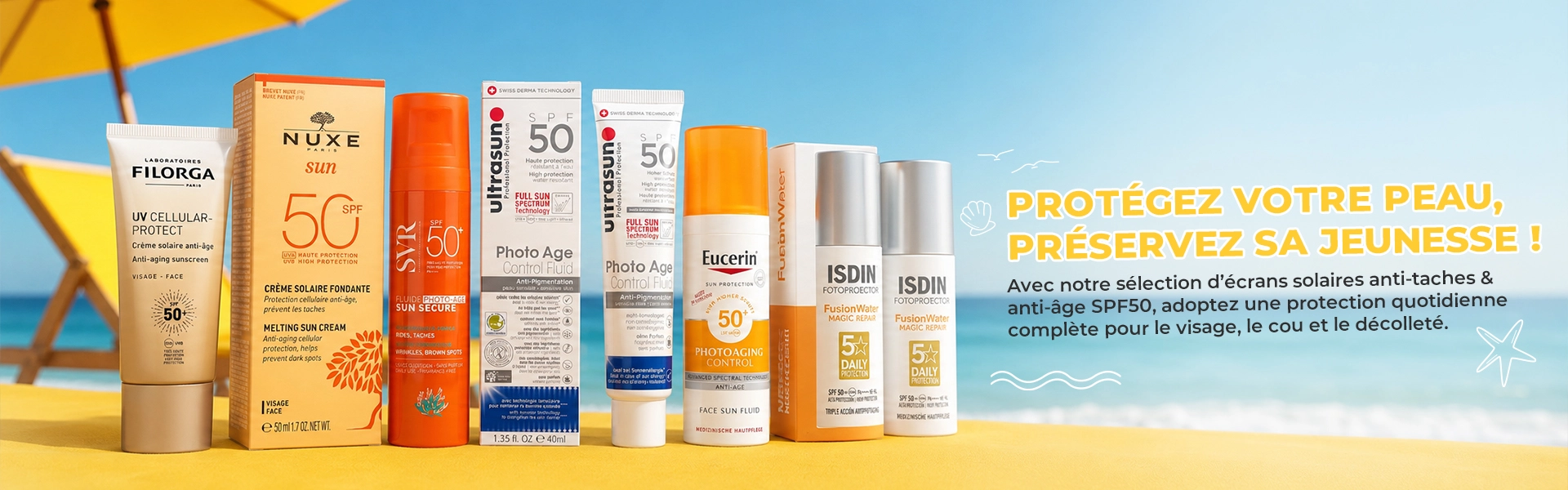 Crèmes solaires pour visage en promo