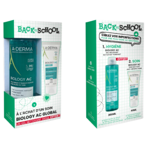 A-Derma Biology AC soin matifiant anti-imperfection+Biology AC gel moussant 200ml offert