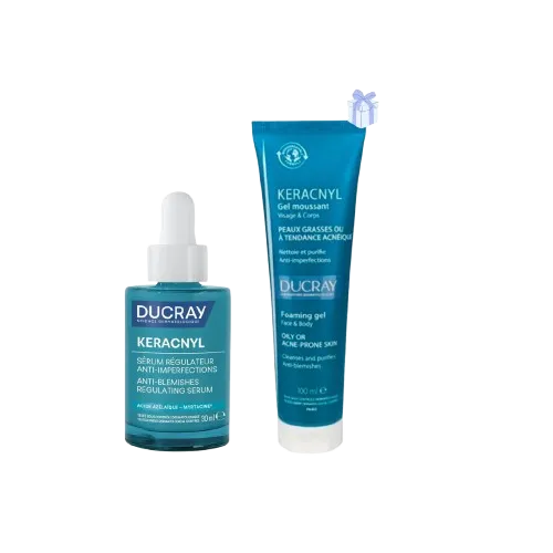 Ducray pack Keracnyl Sérum Anti-Imperfections + Gel Nettoyant 100 ml Offert